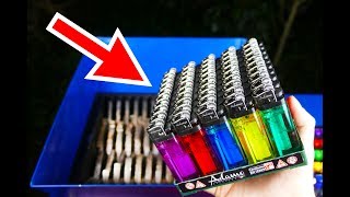 SHREDDING 100 LIGHTERS AWESOME VIDEO [upl. by Enaira]