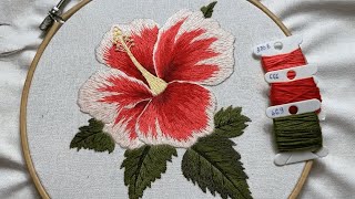 Basic embroidery stitches for beginners  Leaf embroidery tutorial  Part 3  Long and short stitch [upl. by Jenifer]