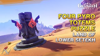 Four Pyro Totems Puzzle Location 2  Land of Lower Setekh  Genshin Impact [upl. by Canning]