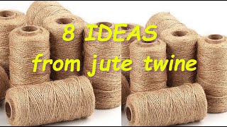 8 DIY IDEAS from jute with your own hands Ideas from jute Handmade jute crafts [upl. by Haidabej]