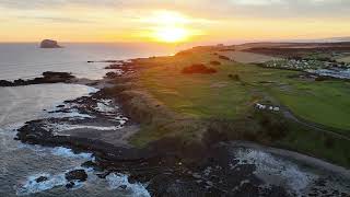 The Glen Golf Course at sunrise North Berwick Scotland [upl. by Yelsgnik695]