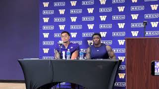 Husky Football Week 1 post game interview with Jonah Coleman and Alphonso Tuputala [upl. by Eelahs683]