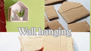 Wall hanging making with Cardboard 🧱🥲foryou art artandcraft [upl. by Anikat764]