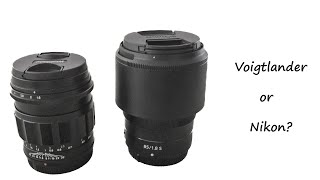 Compare the Voigtlander 75mm F15 and Nikon 85mm F 18 lens [upl. by Lamond]