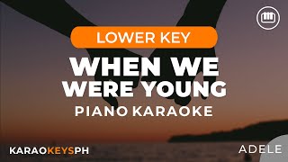 When We Were Young  Adele Lower Key  Piano Karaoke [upl. by Suolhcin]