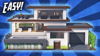 Minecraft How To Build A Modern Mansion House Tutorial 40 [upl. by Ainahtan]