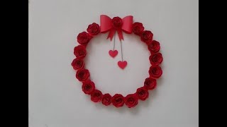 Kağıttan Kolay Kapı Süsü Yapımı  DIY Valentines Day Decoration [upl. by Kralc372]