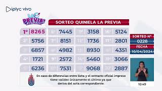 Sorteo 0228 La Previa Quiniela Misionera 10 de Abril del 2024 [upl. by Niltag]