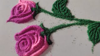 how to make easy rangoli designnew rangoli designs flowers rangoli navratri diwali rangoli kolam [upl. by Verene]