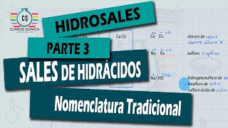 P3 SALES DE ÁCIDOS HIDRÁCIDOS Nomenclatura Tradicional HIDROSALES Parte 3 [upl. by Jecho]