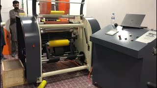 High speed full automatic stretch film cling film rewinding machinerewinder machine use in Pakistan [upl. by Ahsart]