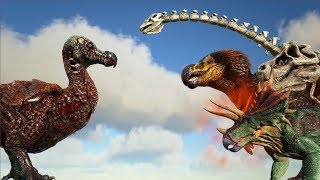 100 Zombie Dodos VS ARK Dinosaurs  ARK Fear Evolved [upl. by Aihsemot]