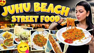 Exploring JUHU BEACH Street Food In Mumbai [upl. by Aidni]