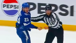 Michael Eyssimont Adam Lowry Nino Niederreiter Fight Attempt  Jets vs Lightning 2024 NHL Highlights [upl. by Becht]