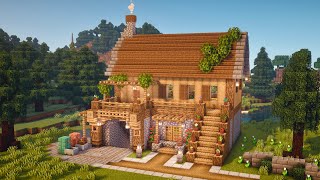 Minecraft  How to Build a Starter House with Mine Entrance  Tutorial [upl. by Artek]