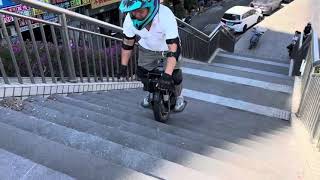 Kingsong F22 Pro Climbing Stairs kingsongf22pro euc electricunicycle [upl. by Berriman]