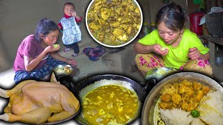 Broiler Chicken Gravy Recipe amp Rice Cooking and Eating in Village ब्रोइलर को मासु सँग भात मिठो खाइयो [upl. by February592]