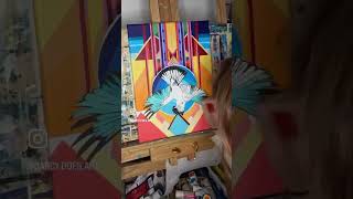 Hoopoe painting bird birdslover art artist artist hoopoe workofart timelapse artpainting [upl. by Alegnaed]