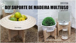 DIY SUPORTE DE MADEIRA PARA SUQUEIRA E PLANTAS [upl. by Ecnarretal]