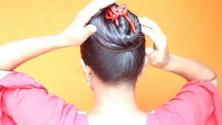 Cute hairstyle Juda For Everyday । hairstyle With Clutcher । Quick hairstyle [upl. by Michiko]