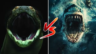 Prehistoric Predator Showdown Megalodon vs Titanoboa [upl. by Hayyifas480]