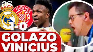 GOLAZO de VINICIUS REAL MADRID 10 GIRONA narración CARRUSEL y REACCIÓN de RONCERO [upl. by Aekin]