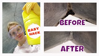 HOW TO CLEAN BLACK MOLD OFF BATHROOM SEALANT  EASY CLEANING HACK [upl. by Yusuk]