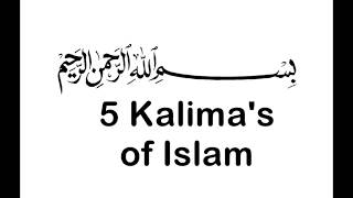 5 Kalimas in English  Quranic Verses  For Kids [upl. by Hajan]