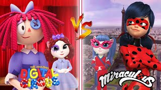 Amazing Digital Circus 🤡 vs Ladybug🐞  my talking angela 2😻  cosplay Update [upl. by Sitruc]