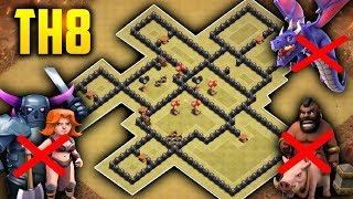 DISEÑO DE ÉLITE ANTI 3 ESTRELLAS TH8  Anti Todo  Replays  Best th8 War Base 2018  Zoloko [upl. by Lirrad525]