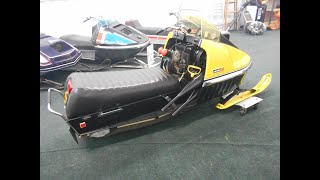 Restored vintage snowmobile 1971 Ski Doo 775 wide track racer with tuned pipes [upl. by Brosy]