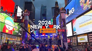 4K🇺🇸New York City🚕🗽 New Years Eve Times Square preparations🧨🎆🎉 Dec 30 2023 [upl. by Grimbal]