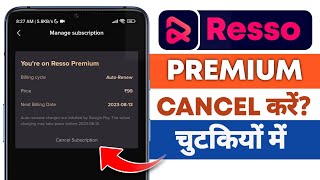 How To Cancel Resso Premium Subscription  Resso Premium cancel kaise kare [upl. by Ahsilla995]