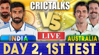 Live IND Vs AUS Day 2  1st Test  Live Scores amp Commentary  India vs Australia  2024 Series [upl. by Seaden]