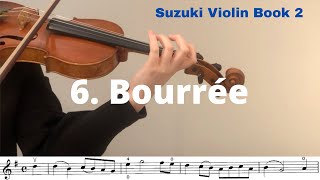 Bourrée  Suzuki Violin Book 2 sheet music play along [upl. by Luwana]