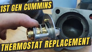 Thermostat Replacement  1st Gen Cummins [upl. by Ecirtam]