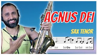 • Agnus Dei  Partitura com notas simplificada  Sax Tenor 🎷 [upl. by Paola]