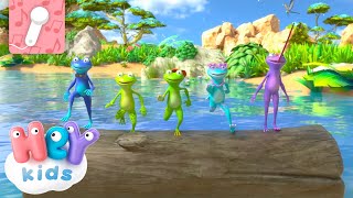 Five Little Speckled Frogs KARAOKE  Animal Song for Kids  Hey Kids Nursery Rhymes [upl. by Egiarc]