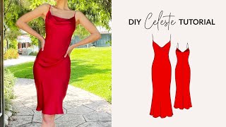 DIY Slip Dress with Cowl Neckline  Sewing Pattern [upl. by Catherine137]