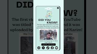 quot🎥 The First YouTube Video EVER Me at the Zoo by CoFounder Jawed Karim 🦓📹quot [upl. by Kenleigh]