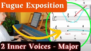 Fugue Exposition 2 Inner voices  Major  Improvise your Fugue 10 [upl. by Anama827]