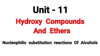 Nucleophilic substitution reactions Of Alcohols  Hydroxy Compounds And Ethers  TN 12th Chemistry [upl. by Anawat]