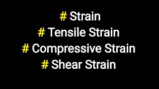 Mechanics of materials Strain Tensile Strain compressive strain and shear strain [upl. by Eeloj]