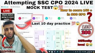 Attempting SSC CPO 2024 Live mock Test from Testbook💯😱  SSC CPO 2024  SSC CPO Strategy 💯 ssc cgl [upl. by Stoneman]