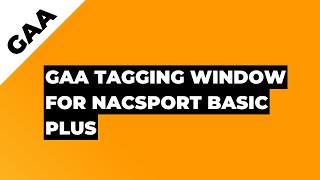 GAA Tagging Window for Nacsport Basic Plus [upl. by Richma19]