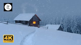 Snowstorm Blizzard amp Howling Winds  10 Hours Relaxing Sounds for Sleep Insomnia Wooden Cabin 4K [upl. by Atram]