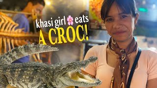 I Ate a Crocodile 🐊 in Thailand 🇹🇭 KhasiGirl [upl. by Wattenberg]