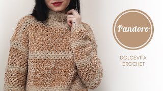 TUTORIAL MAGLIONE UNCINETTO quotPANDOROquot [upl. by Ellecram]