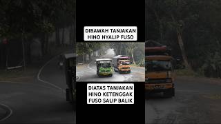 Hino Nyalip Fuso Malah Ketenggak Fuso Nyalip Balik trukfuso trukhino tanjakanbatununggul [upl. by Fattal]