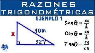 Razones Trigonométricas  Hallar un lado  Ejemplo 1 [upl. by Noryak63]